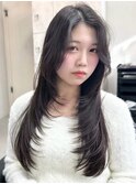 韓国レイヤーカット/ブリーチ/レイヤーカット/ハッシュカット