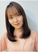 ミディアムヘア レイヤー ミディアムレイヤー 顔まわりカット