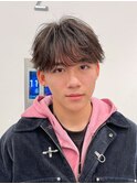 ツーブロックリクルートダウンパーマシースルーマッシュ