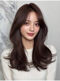 ロング韓国ヘア顔周りレイヤー大人ガーリー _m0003