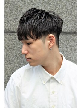 ノイセル 西本町(Noisyle) 爽やか黒髪ツーブロック刈り上げマッシュパーマショートマッシュ