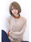 ローライトフォギーベージュ大人かわいいスリークボブ大人ボブ