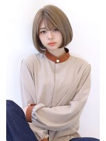 オーロ 緑地公園店(ORO)&nbsp;ローライトフォギーベージュ大人かわいいスリークボブ大人ボブ