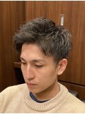 ツーブロック×アップバング