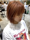 韓国スタイル/オレンジカラー/艶髪/髪質改善縮毛矯正/香椎/千早