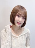 ボブ/ショートボブ/前髪×ブリーチなし韓国ヘア[新宿]