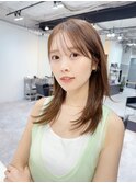 シャギーレイヤーセミロング／前髪　髪質改善