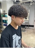 プードルパーマハードスパイラルパーママッシュメンズパーマ束感