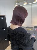 大人ガーリー透明感暖色チェリーレッド