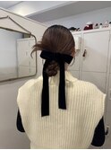 カチモリ×ベロアリボン レイヤーカット20代30代ショートヘア