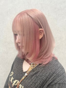 ロンド レア 天神大名店(Lond Le’a) 髪質改善メルティーカラーピンクベージュ小顔レイヤーカット天神