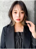 2アクセントカラーインナーカラーブルーアンブレカラー大人女子