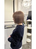 ナチュラルストレートボブ×ミルクティーベージュ