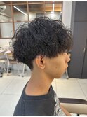 メンズカット波巻きパーマツイスパシャドウフェザー