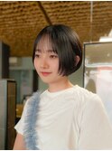 マイクロボブ/シースルーバング/ナチュラルブラウン