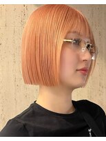 プネル 渋谷(PUNEL) 渋谷/アプリコットオレンジベージュ/海外ガール切りっぱなしボブ