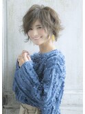 【神田安優奈】無造作パーマのカジュアルショートボブ