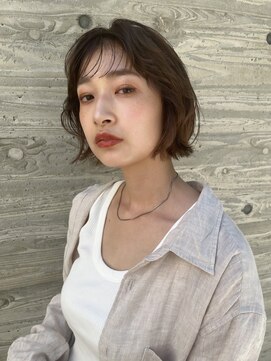 ロンドプランタン 恵比寿(Lond Printemps) お洒落シースルーバングぱつんと外ハネボブ【中居】