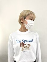 エンドリンク(endlink) ハイトーンベージュ×マッシュショートボブ