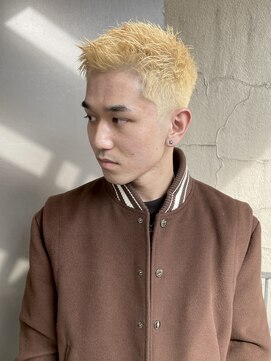 メリケンバーバーショップ トーキョー(MERICAN BARBERSHOP TYO) YS STILE.束感ショート.波巻き.ハイライト.マッシュパーマ69