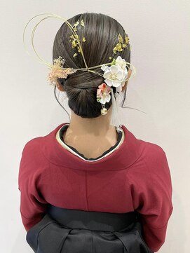 トルネード(TORNADO) 卒業式ヘア袴ヘア水引きアレンジ金箔ヘアシニヨン K0928