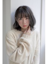 メゾンブラン アヴェダ(Maison Blanc AVEDA) アンニュイ ボブ ウェーブパーマ 耳掛け ボブ 暗髪
