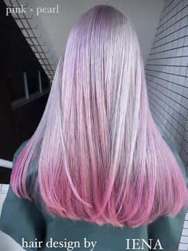 イエナ 渋谷(IENA) ピンクグラデーション　シルバーセクションカラー