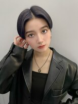 エトラ 渋谷店(etora)&nbsp;★ハンサムショートアッシュブラックセンターパート　門口直詳