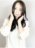 30代40代50代/ミディアムロング/暗髪グレージュ