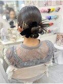 ヘアセット/結婚式ヘア/ヘアアレンジ/タイトヘア/お団子ヘア
