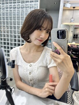 ロンドポレール 北千住(Lond polaire) くびれヘア/アプリコットオレンジ/レイヤーカット/ブリーチなし