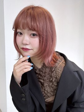 アルバム 池袋(ALBUM) 顔周りレイヤーミディアム韓国ヘアくびれミディボブ_F0699
