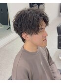 ツイストスパイラルパーマセンターパート