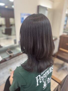 ヘア ルミナス バイ フォルテ(HAIR LUMINAS by FORTE) ニュアンスカラーグレーベージュレイヤーカットオリーブベージュ