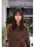 ミディアムヘアレイヤーカット前髪カット髪質改善トリートメント