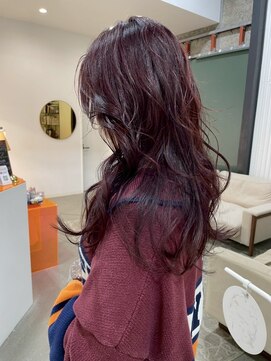 ダブルカラー艶髪/レッドカラー/ロングレイヤー