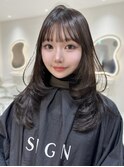 韓国ヘアーハッシュカットレイヤーカットグレージュブリーチ無し
