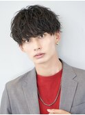 無造作マッシュショートソフトツイストパーマランダムマッシュ