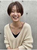 大人可愛い30代40代50代小顔マッシュショート丸みショート