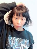 愛されヘアー！ゆるふわボブ×インナーカラー×ブルー×ブリーチ