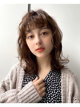 ユアーズ ヘア 恵比寿本店(youres hair) 甘カワ波巻きミディアム 大森春奈