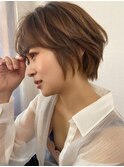 前下がりボブ/モテ髪カタログ/小顔に見せるヘア/前髪カット