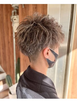 アヴァンス 天王寺店(AVANCE.) MEN'S HAIR 無加工×ハイライト×ホワイトベージュ