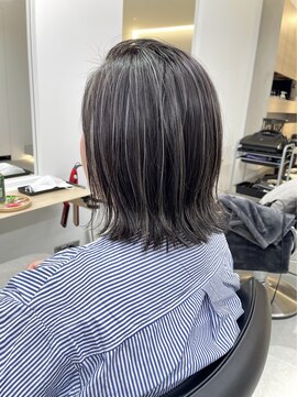 グラフ 蔵前(GRAFF) コントラストハイライト_外はねボブ_白髪ぼかし【GRAFF蔵前】