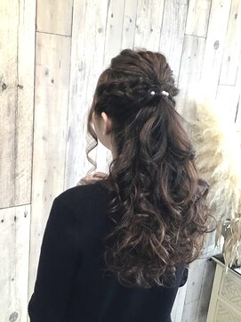 ヘアースペース ムーン(Hair Space MOON) 結婚式編みおろし、ハーフアップ、早朝OKイベント用ヘアーセット