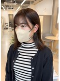 20代30代大人綺麗ハイライトベージュ切りっぱなしストレート