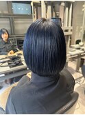 ボブ×ネイビーカラー