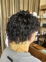 ルーディヘアーブランド(Ludi hair Brand) メンズウルフ　インナーカラー　襟足金髪　スパイラルパーマ