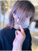 スモークピンクのバレイヤージュ