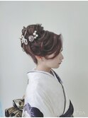 振袖のカッコいい系ヘア